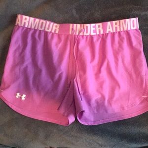 Purple UA shorts